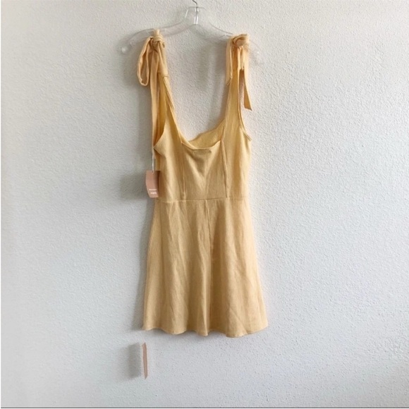 Reformation Liz Mini Dress Lemon Yellow NWT - Picture 3 of 10